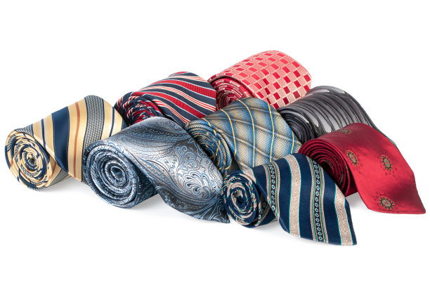 白色背景上的彩色领带图片下载