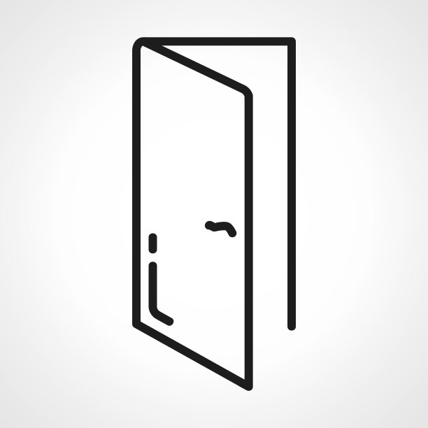 开门线图标。门板线性图标。图片下载