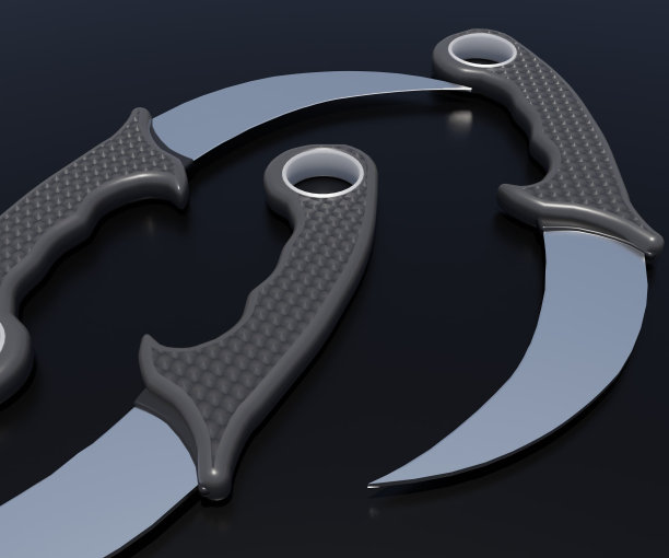 黑色背景上的卡拉姆刀图片下载