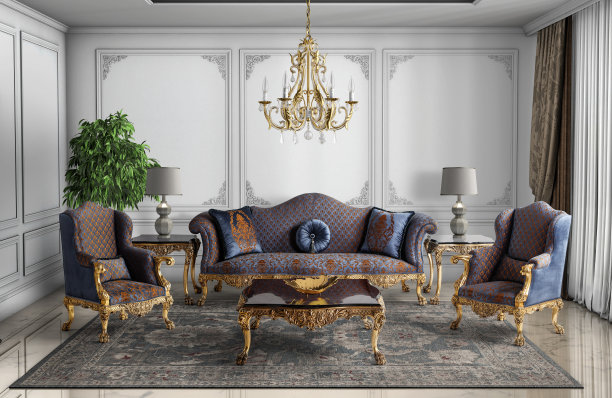经典的客厅。古典家具图片下载