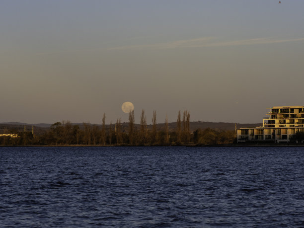 湖边的日落图片下载