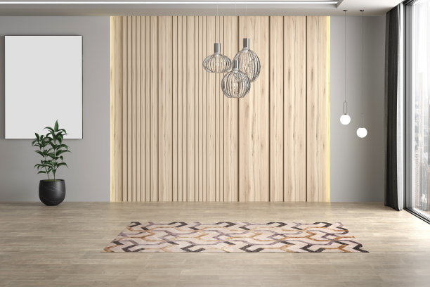 3D渲染现代室内空房间图片下载