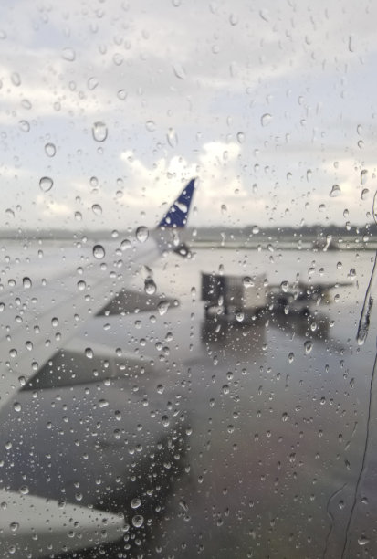 下雨天飞机的景色图片下载