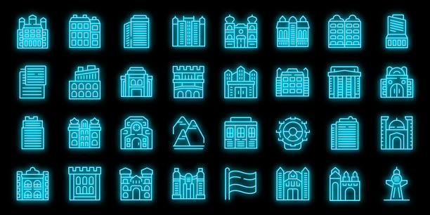 维也纳图标霓虹灯图片下载