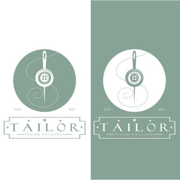 裁缝标志图标插画模板结合了衣服纽扣，线和缝纫机，用于服装产品设计，对流公司，时尚的矢量形式图片下载
