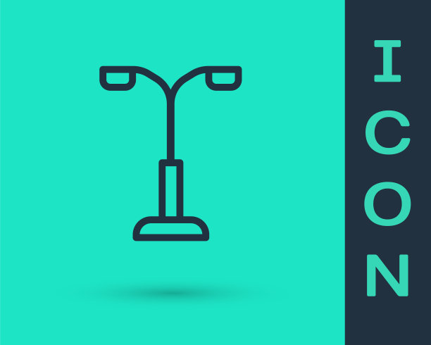 蓝色路灯系统图标孤立在白色背景。标志设计模板元素。向量图片下载
