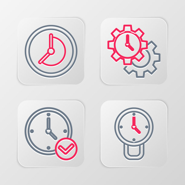 时钟、时间管理图标矢量素材图片下载