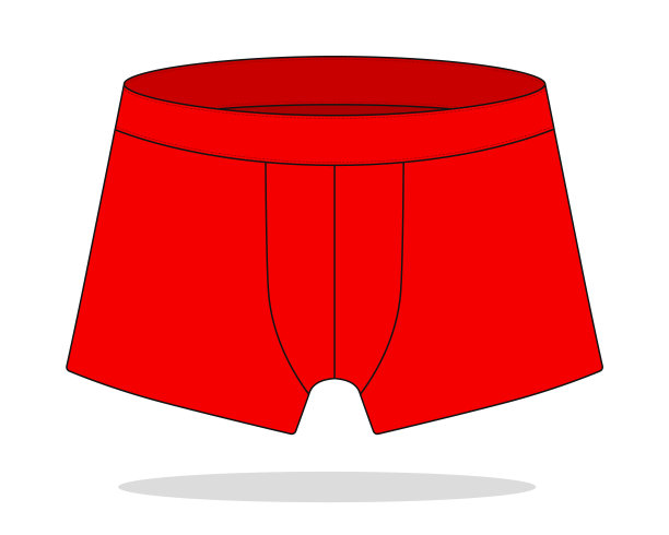 红色拳击手短裤模板上的白色背景图片下载