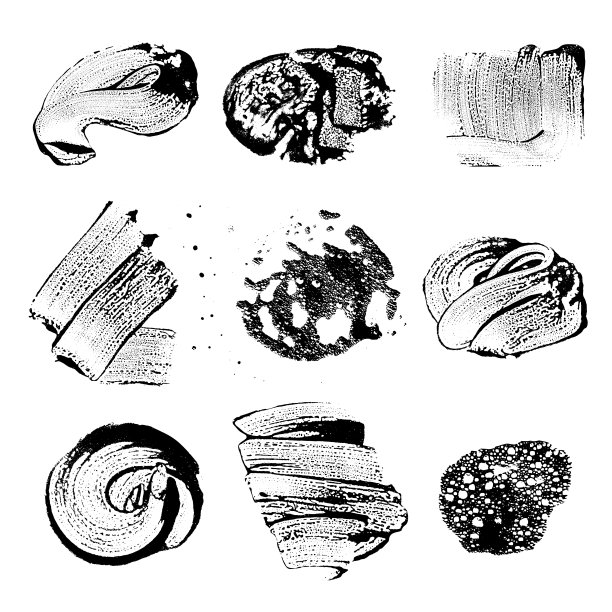 一套黑色水彩颜料污渍图片下载