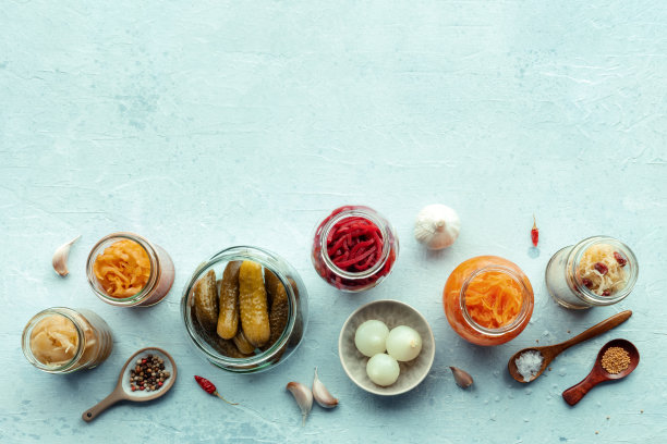 发酵的食物，从上面拍下来，有文字的地方。蔬菜保存图片下载