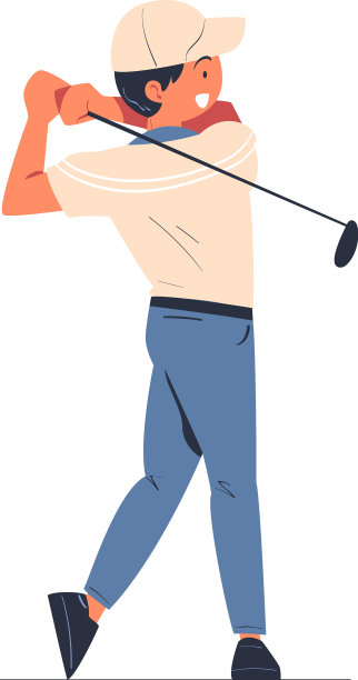 男子打高尔夫球，享受球杆图片下载