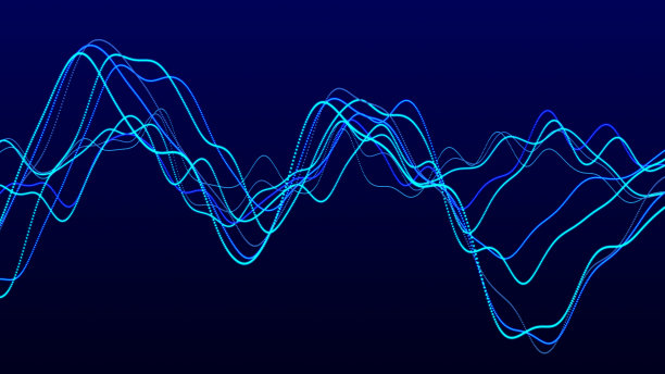 许多粒子的音乐波。均衡器。图。大数据可视化。商业或投资图表。财务图表。抽象的未来背景。3 d渲染。图片下载
