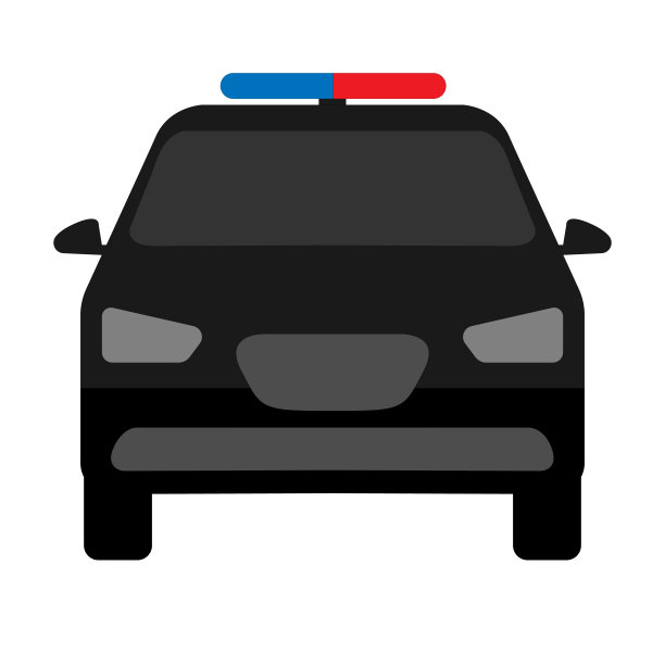 警车图标。警车矢量图标隔离在白色背景上的平面插图图片下载