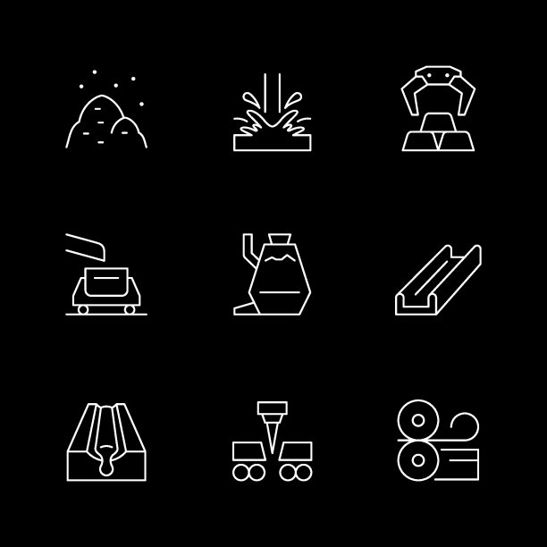 设置冶金的线条图标图片下载