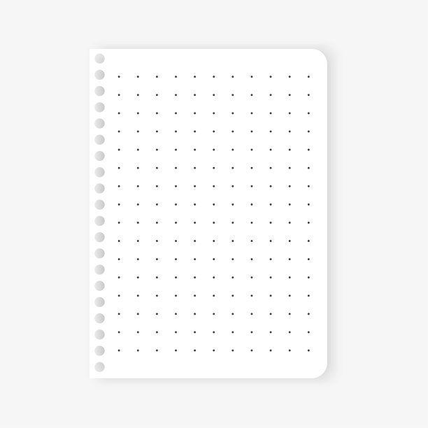 空白的虚点纸页，学校的笔记模型。空白干净的笔记本。教育白纸文件。矢量插图。图片下载