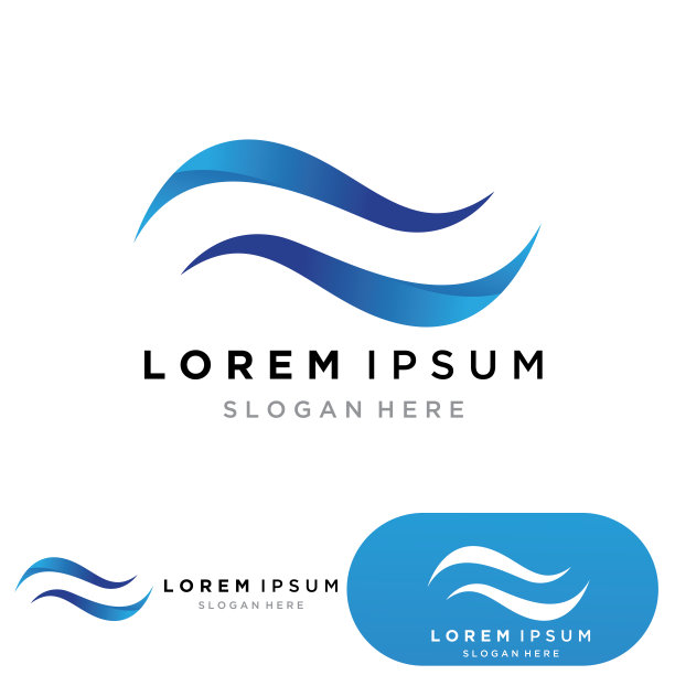 水波标志模板图标矢量插图设计。圆形波浪图片下载