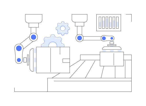自动分拣系统抽象概念矢量插图。图片下载