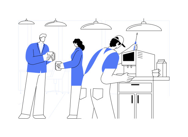 咖啡机维护抽象概念矢量插图。图片下载