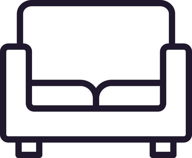 沙发上的概念。单个高级可编辑的笔画象形文字完美的标志，移动应用程序，在线商店和网站。矢量符号隔离在白色背景上。图片下载