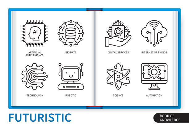 未来的信息图表线性图标集合图片下载