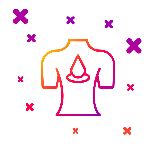 彩色线按摩与芳香油图标隔离在白色背景。放松、休闲。梯度随机动态形状。向量图片下载