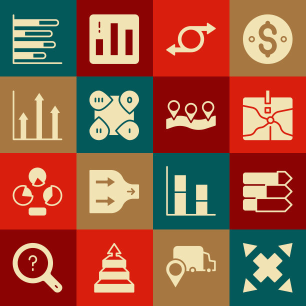 设置多种方式方向箭头、饼图信息图、交点、箭头、信息图元素和位置图标。向量图片下载