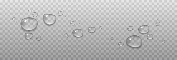 矢量水滴。孤立的下降。滴在玻璃表面上。雨后的雨滴。玻璃表面有凝结物。图片下载