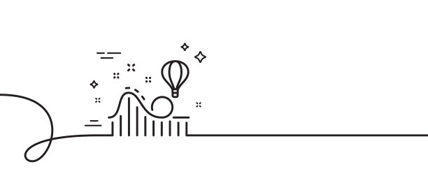 过山车线图标。游乐园的标志。带旋度的连续线。向量图片下载