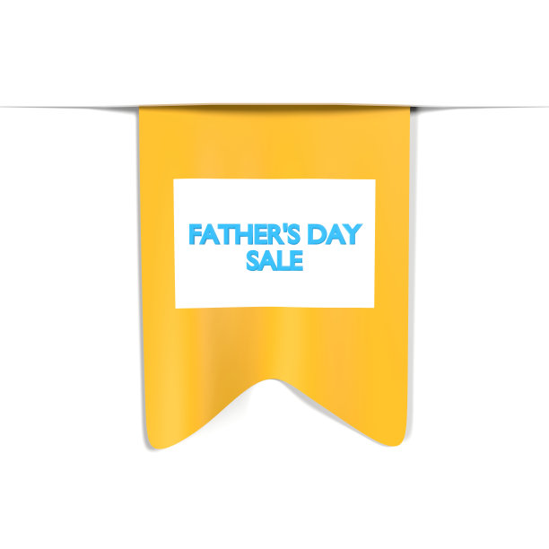 父亲节销售标签和白底横幅设计图片下载