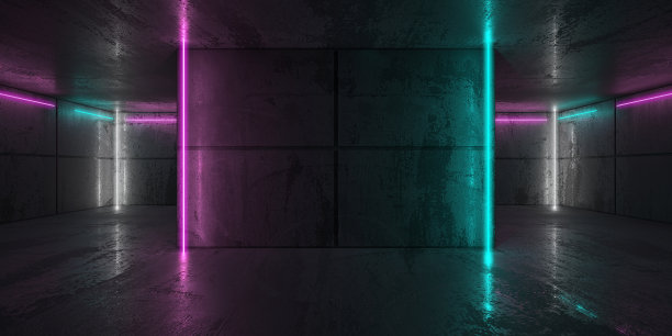 暗室里的霓虹灯和霓虹灯图片下载