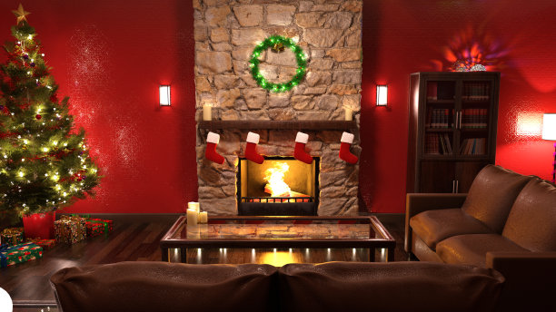 3D渲染圣诞屋图片下载