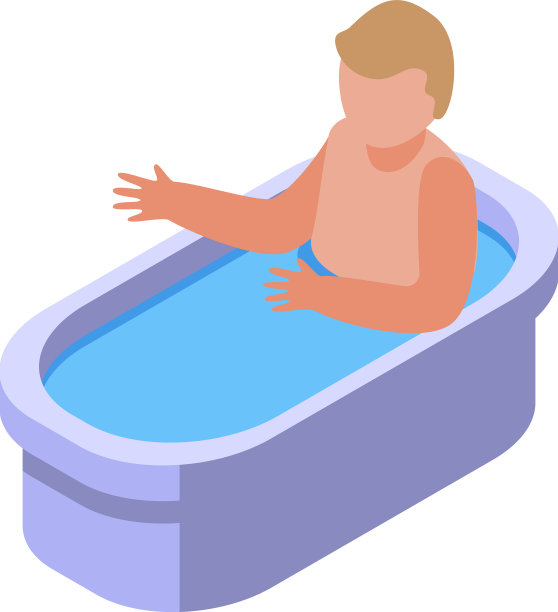 微笑儿童沐浴图标等距婴儿图片下载