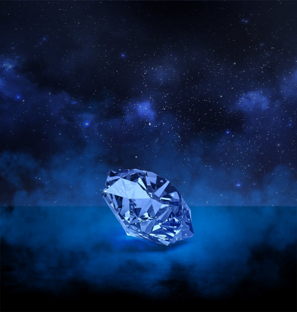 耀眼的钻石在星星的背景和烟雾图片下载