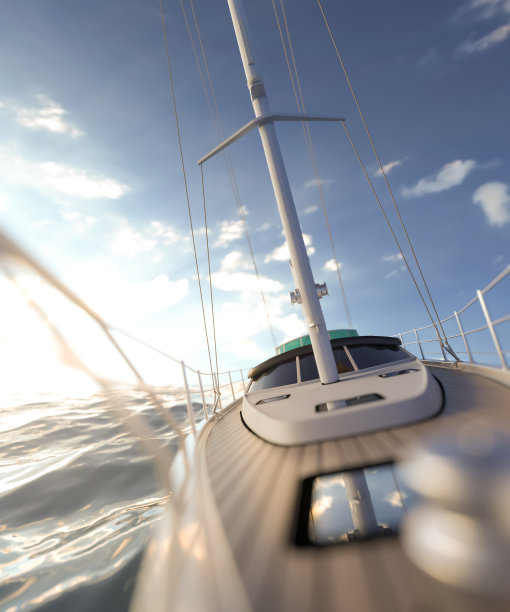 现代游艇在日落3d渲染图片下载