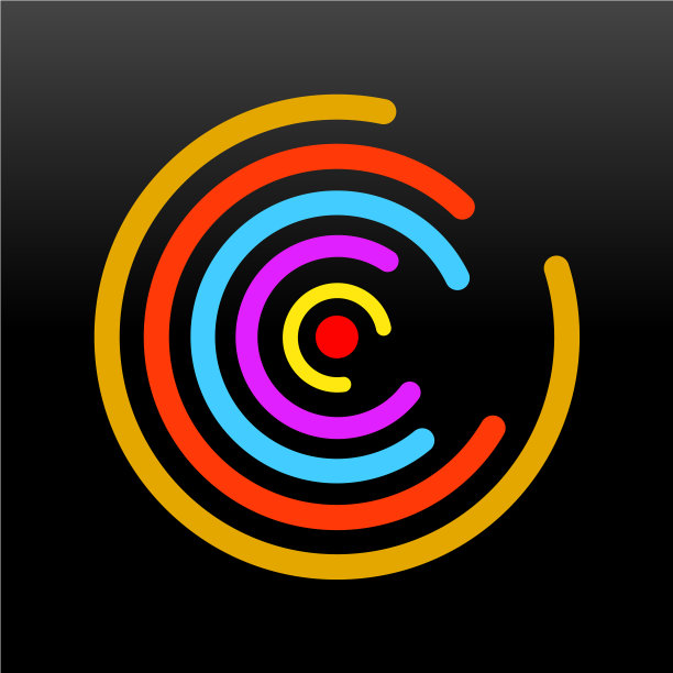 抽象圆形与线条，几何标志图片下载