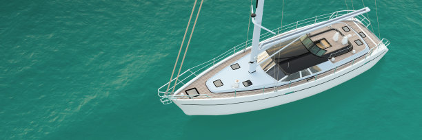 大型游艇在平静的海洋3d渲染图片下载