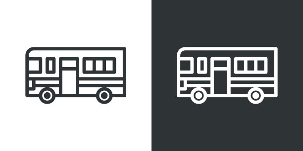 公共汽车。交通图标图片下载