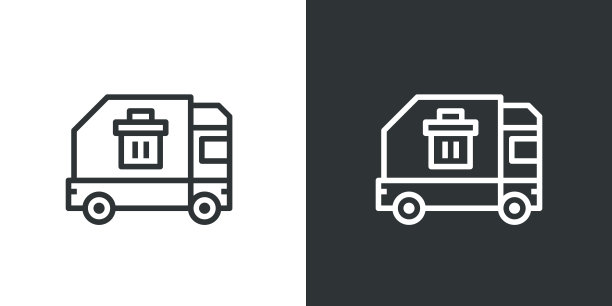 垃圾车。交通图标图片下载