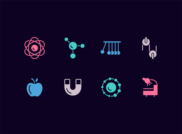 物理科学矢量图标集图片下载