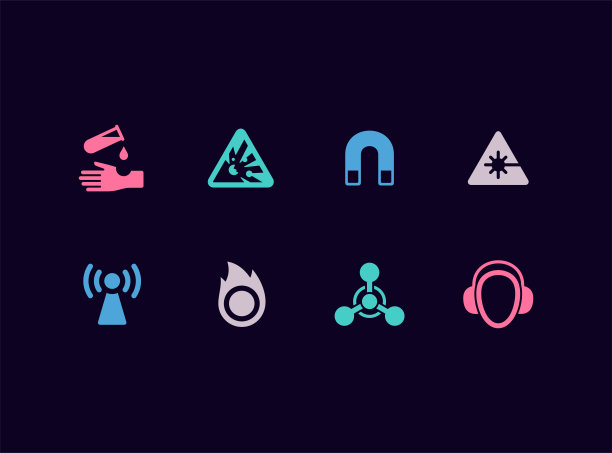 警告标志矢量图标集图片下载