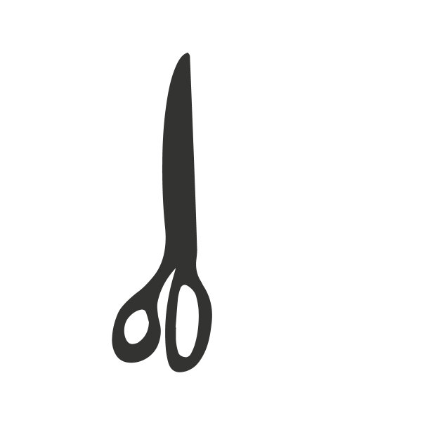剪刀图标。手工绘制的专业剪刀剪头发或针线活。工艺和剪刀平创意剪刀。矢量图图片下载