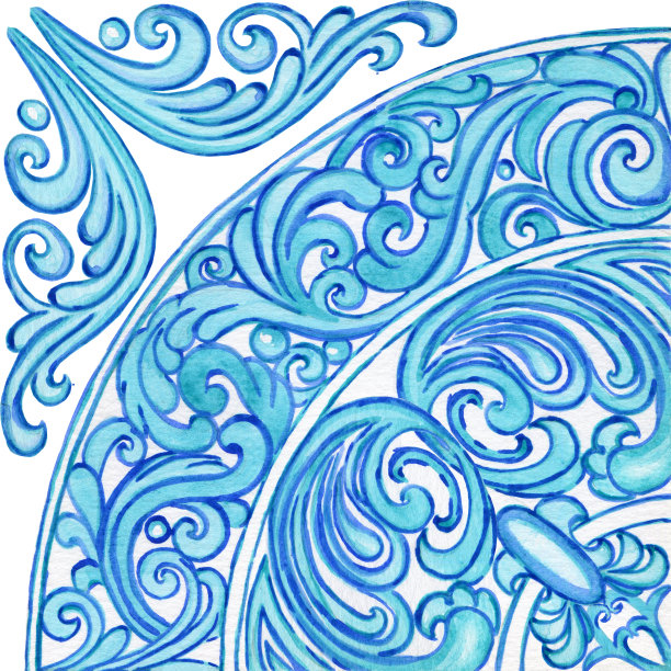 珐琅的模式。西西里手绘的蓝色装饰品。传统的青花瓷砖。葡萄牙传统azulejo图案。摩洛哥风格。图片下载