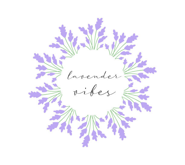 薰衣草能让手写字母产生共鸣。可爱的卡片或t恤打印模板。矢量花花环插图。图片下载