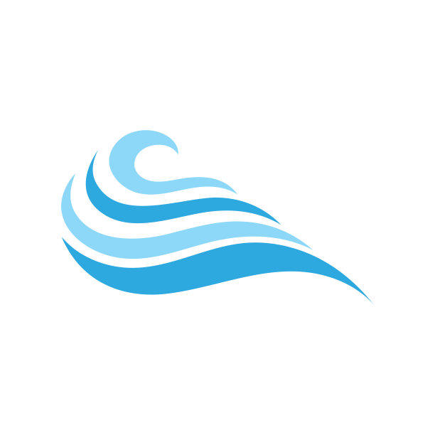 水波，波浪海滩矢量插图设计标志模板图片下载