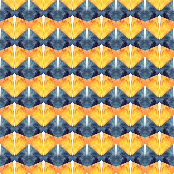 水彩无缝手绘几何图案与彩色菱形像万花筒图片图片下载