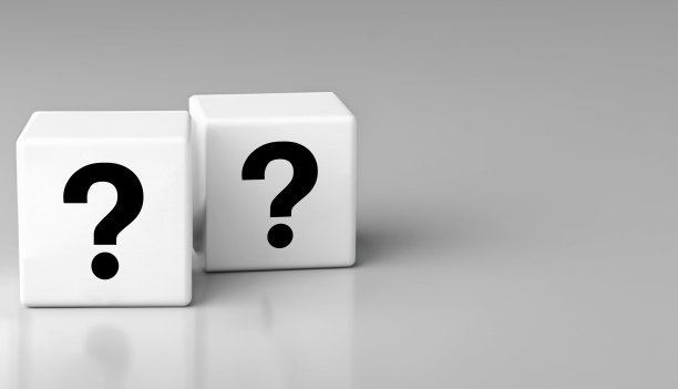 带有复制空间的白色立方体上的问号图片下载