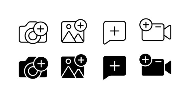 多媒体。剪影，黑色，多媒体图标。矢量图标。图片下载