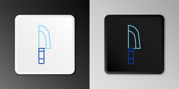 线刀图标孤立的灰色背景。餐具的象征。色彩缤纷的轮廓概念。向量图片下载