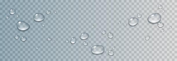 矢量水滴。孤立的下降。滴在玻璃表面上。雨后的雨滴。玻璃表面有凝结物。图片下载