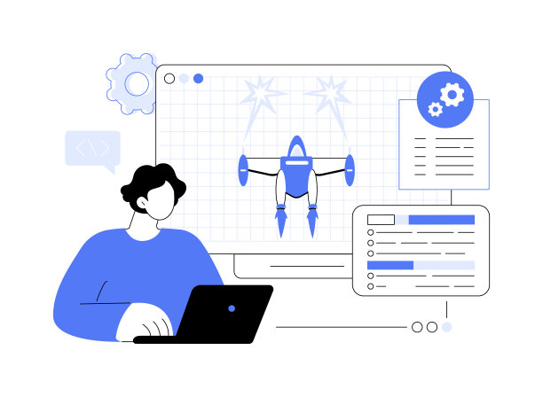电子游戏设计软件抽象概念矢量插图。图片下载